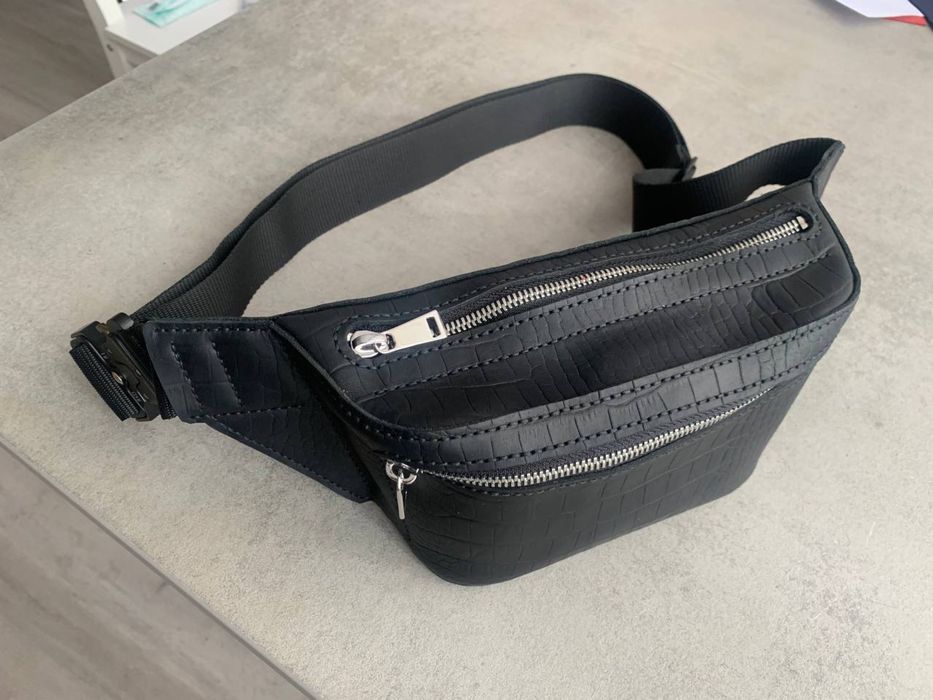 Ручна робота Бананка барсетка сумка через плече з натуральноі шкіри