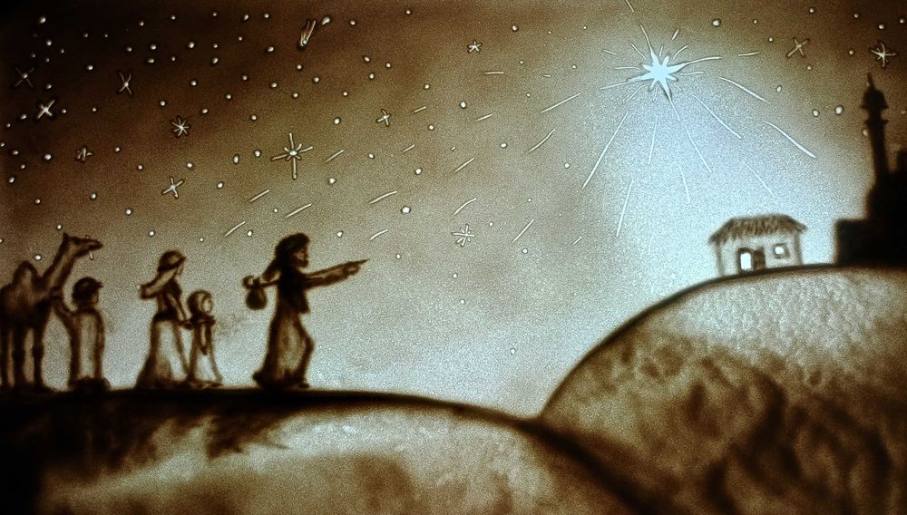 Шоу на свято Новий рік корпоратив Малювання світлом золотом Пісочнешоу