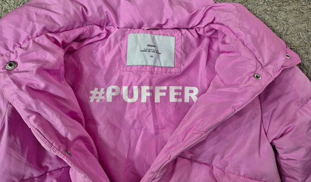 Kurtka CROPP puffer różowa jesienna zimowa XS 34