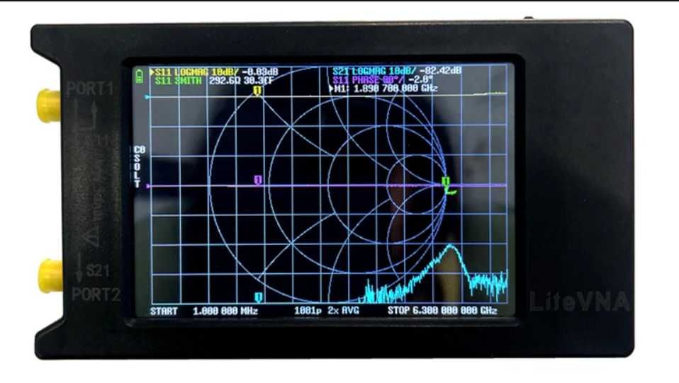 LiteVNA-64 50KHz ~ 6.3GHz экран 4" векторний аналізатор