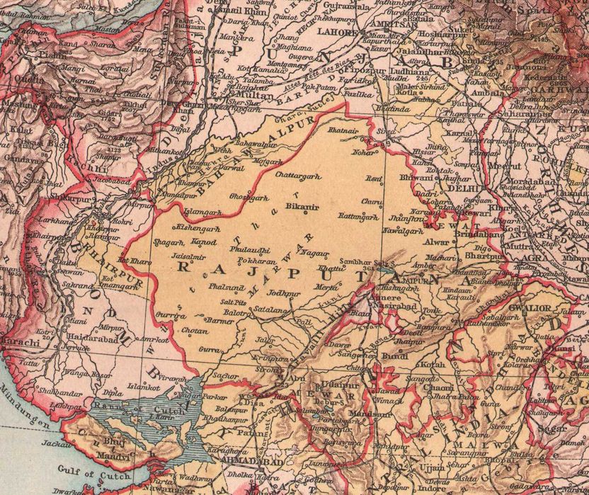 Indie Tybet Himalaje Nepal Cejlon Stara mapa 1893 r. oryginał