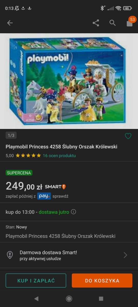 Zestaw Playmobil princess 4258 ślubny orszak królewski