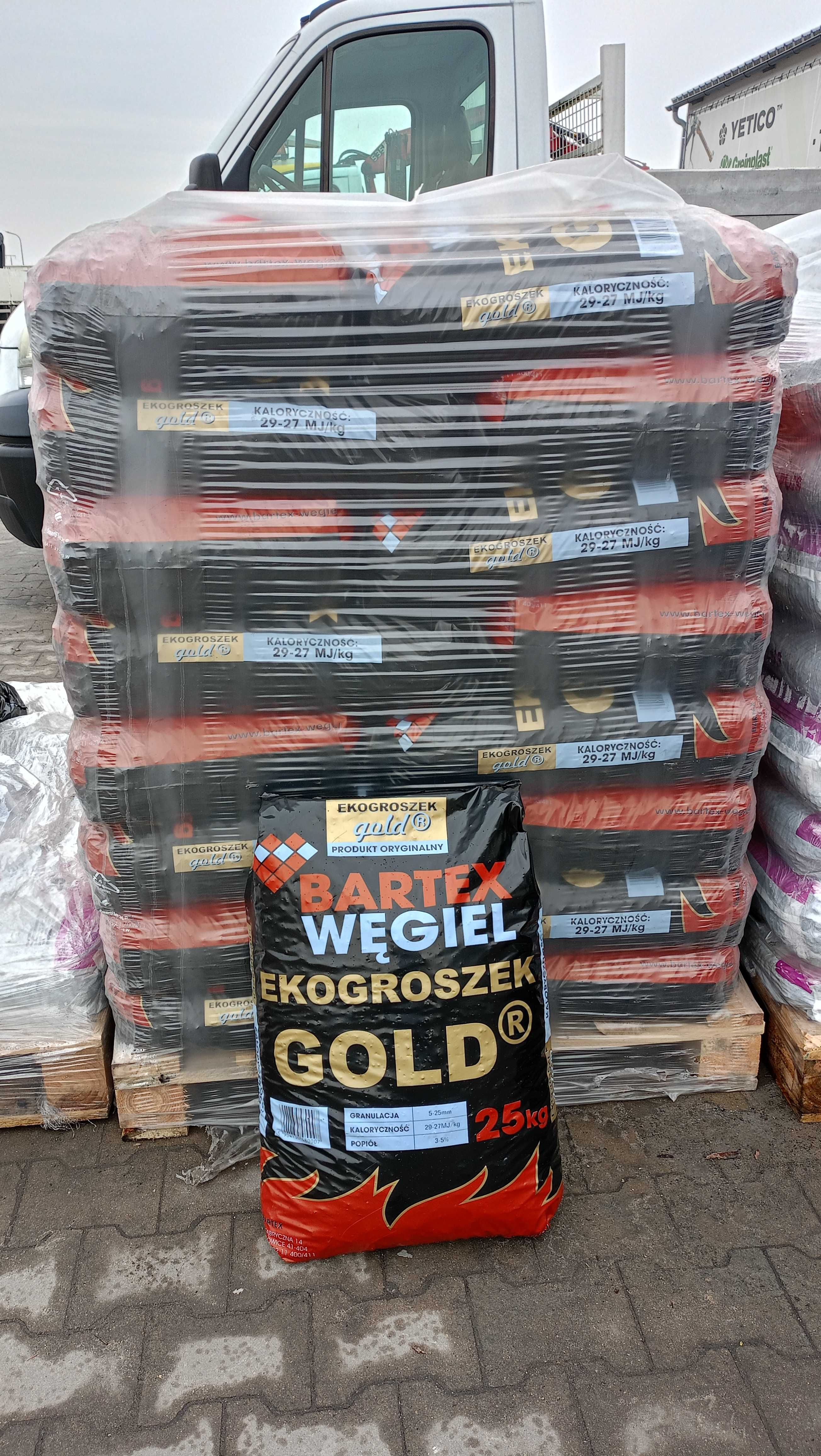 EKOGROSZEK Bartex GOLD 29-27Mj/kg super jakość popiół 3-5% opał węgiel