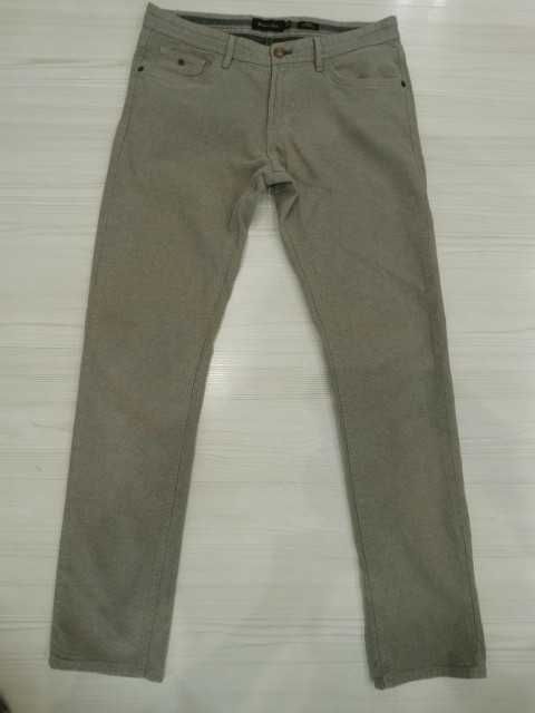 Spodnie Massimo Dutti Beżowe Bawełna Proste Nogawki Slim Fit L