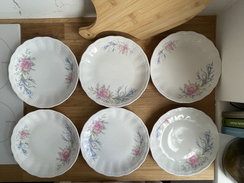 SLESIA 4 talerze głębokie i 6 płaskich porcelana