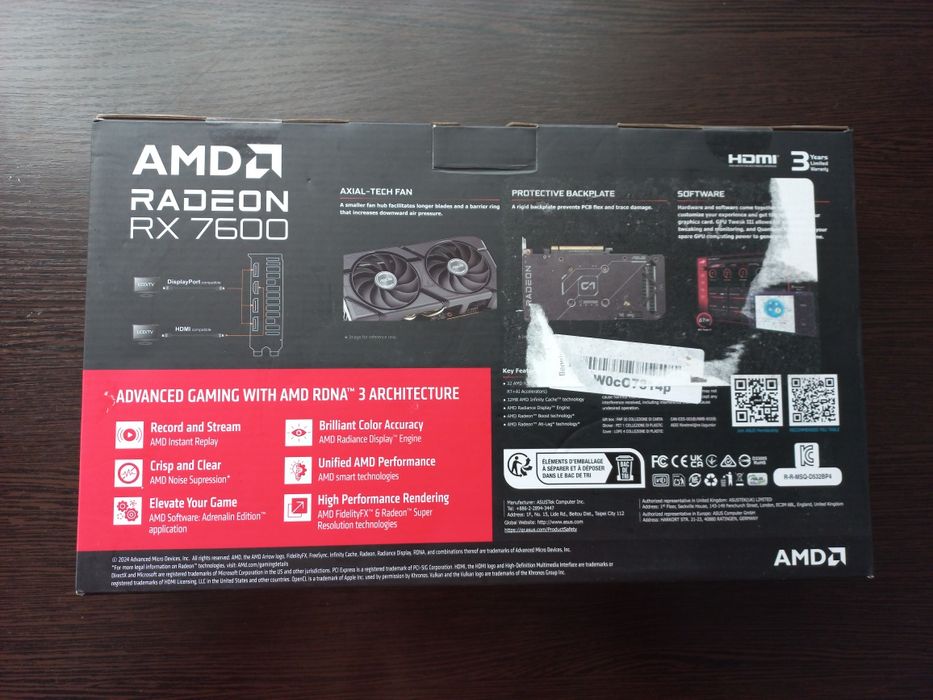 Відеокарта ASUS DUAL-RX7600-O8G-EVO (90YV0LD0-M0NA00)