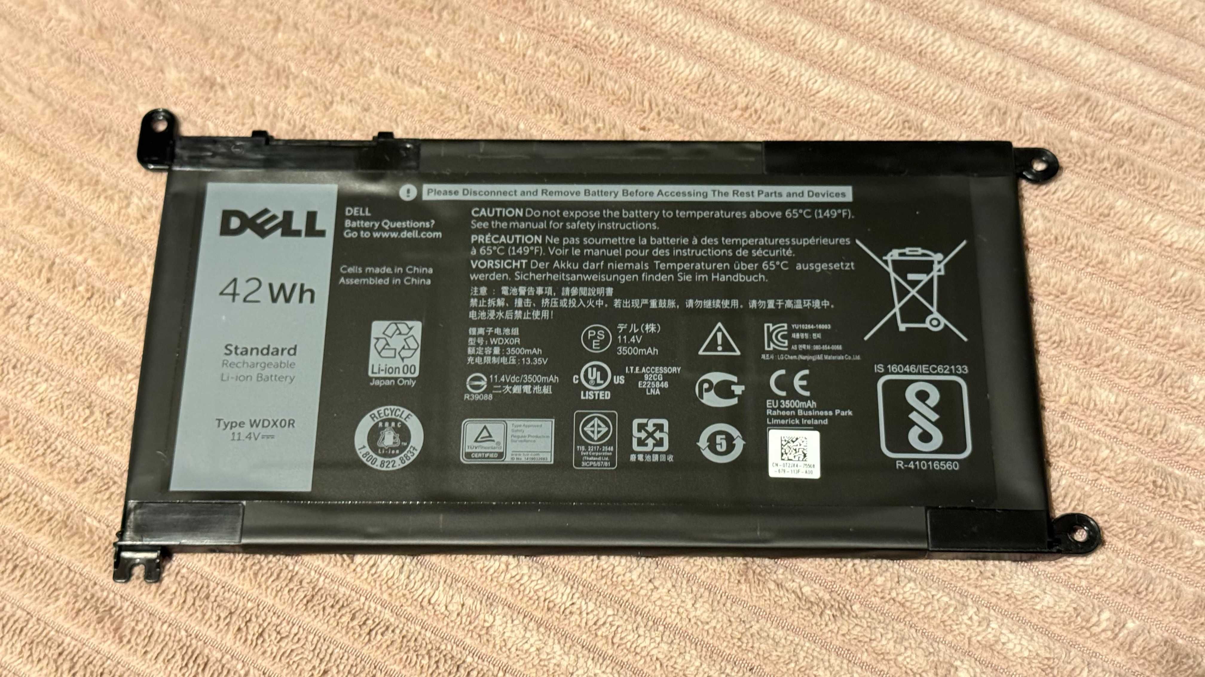Oryginalna bateria Dell 42Wh WDX0R 11.4V 3500mAh Fair 61%