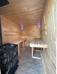 Mobilna sauna ogrzewana drewnem