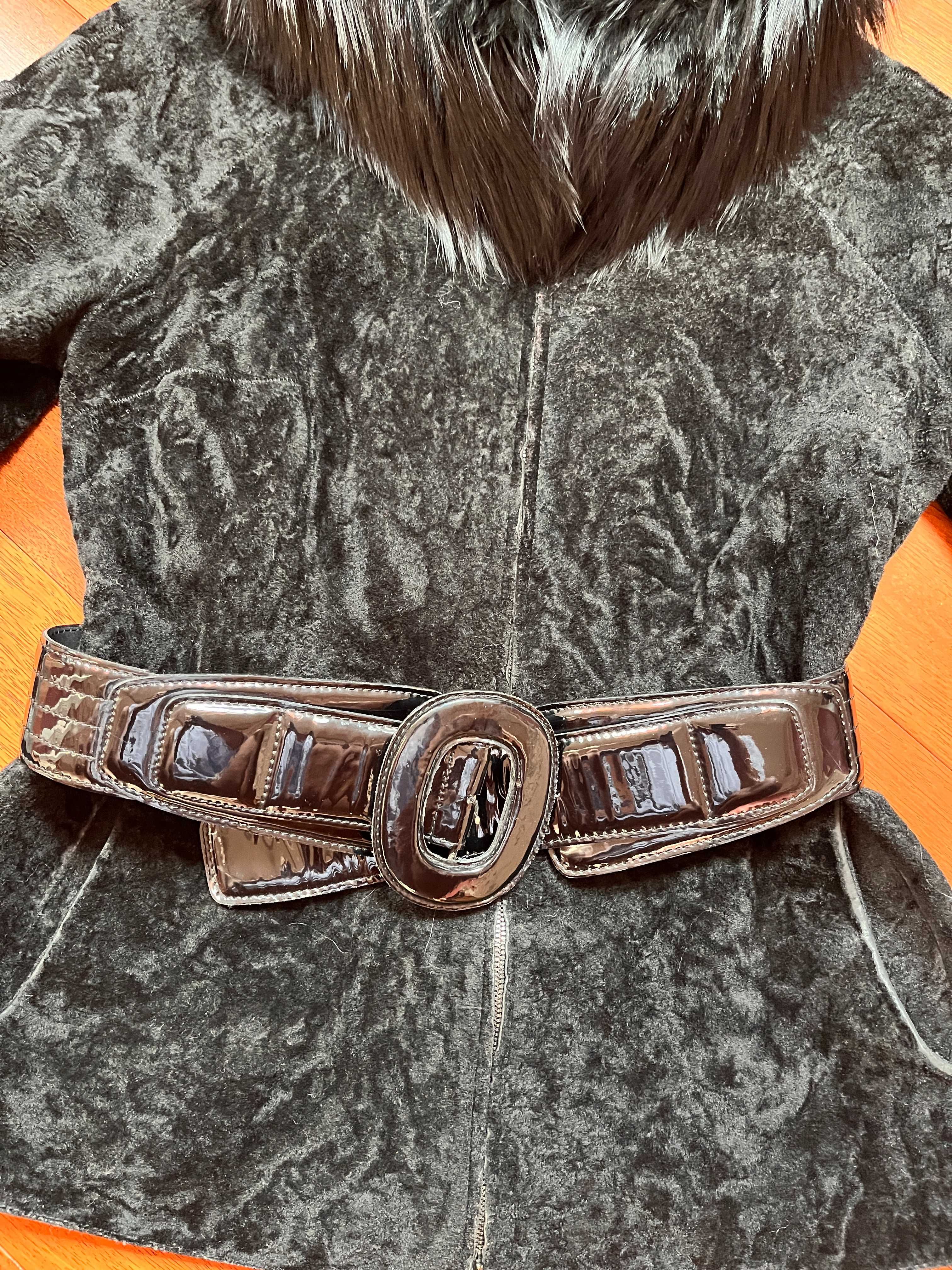 Женская дублёнка куртка harmanli размер 44, мех альпаки ягненок пояс