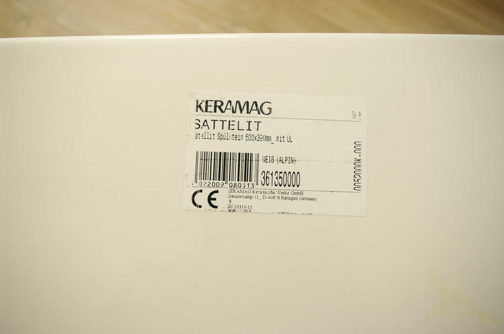 KERAMAG GEBERIT Satelit Umywalka Zlew Ceramika 50x39x20 cm biały Nowy