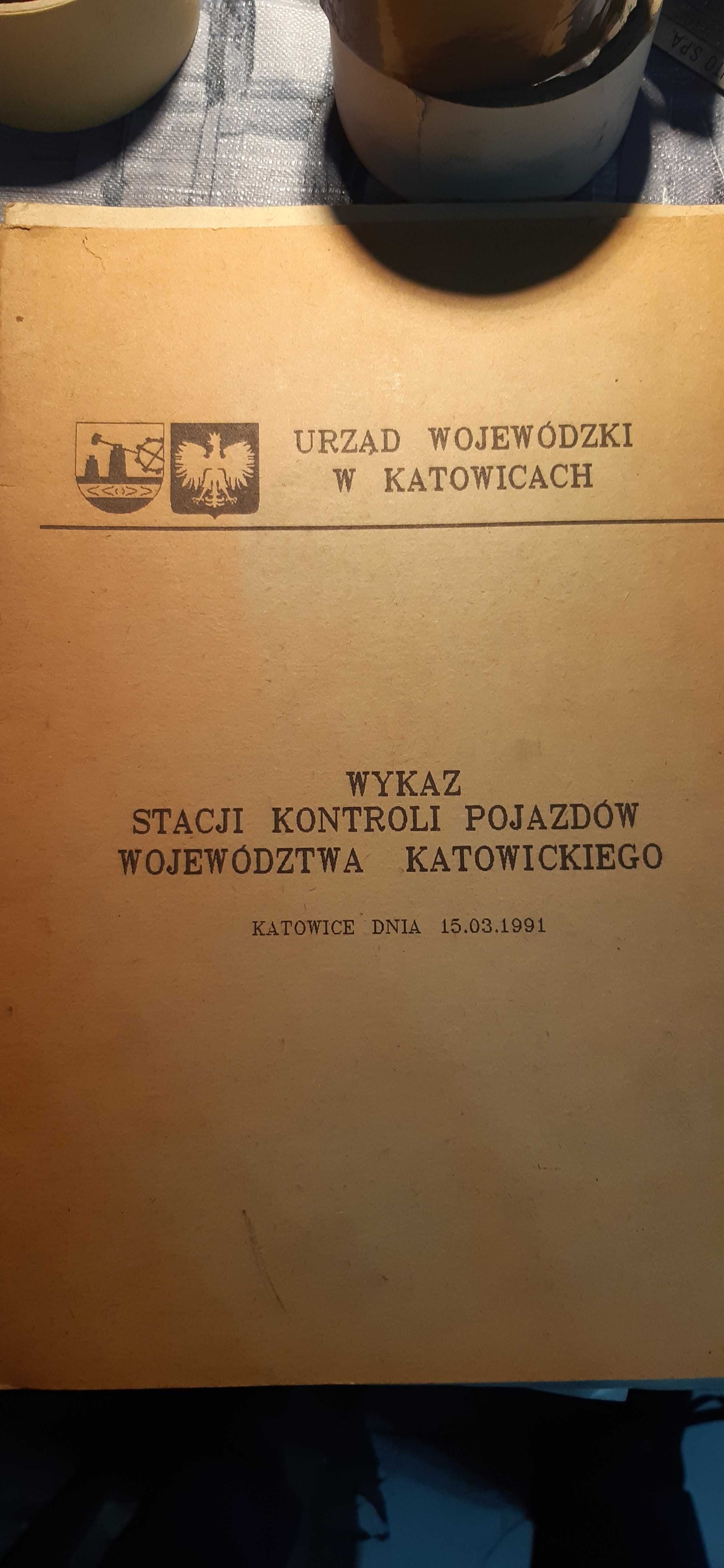 stary wykaz stacji kontroli pojazdów katowice 1991r.