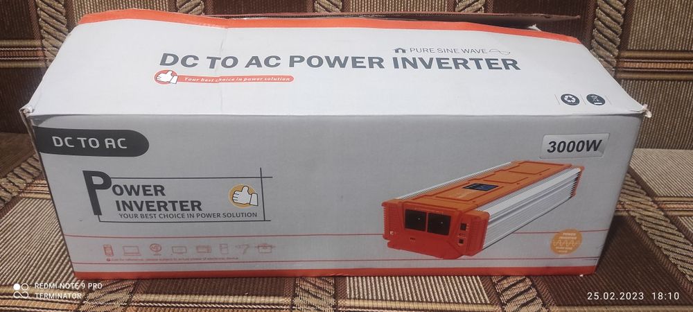 Инвертер преобразователь тока CARSPA 3000 пиковое 6000  12вольт на 220