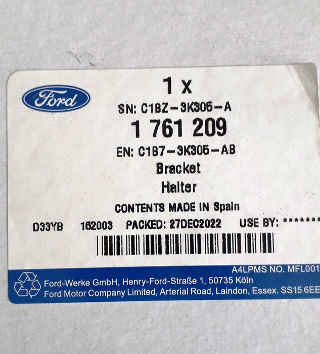 Кронштейн карданного валу Ford Ecosport Fiesta 1.0 EcoBoost 1761209