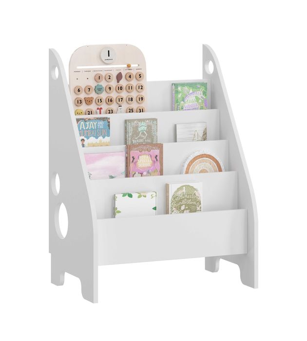 Biblioteczka Montessori dla dzieci – Regał na książki Organizer BIAŁA