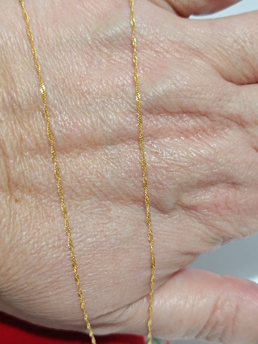 Złoty łańcuszek splot drobny Singapur dł.50cm złoto próby 333