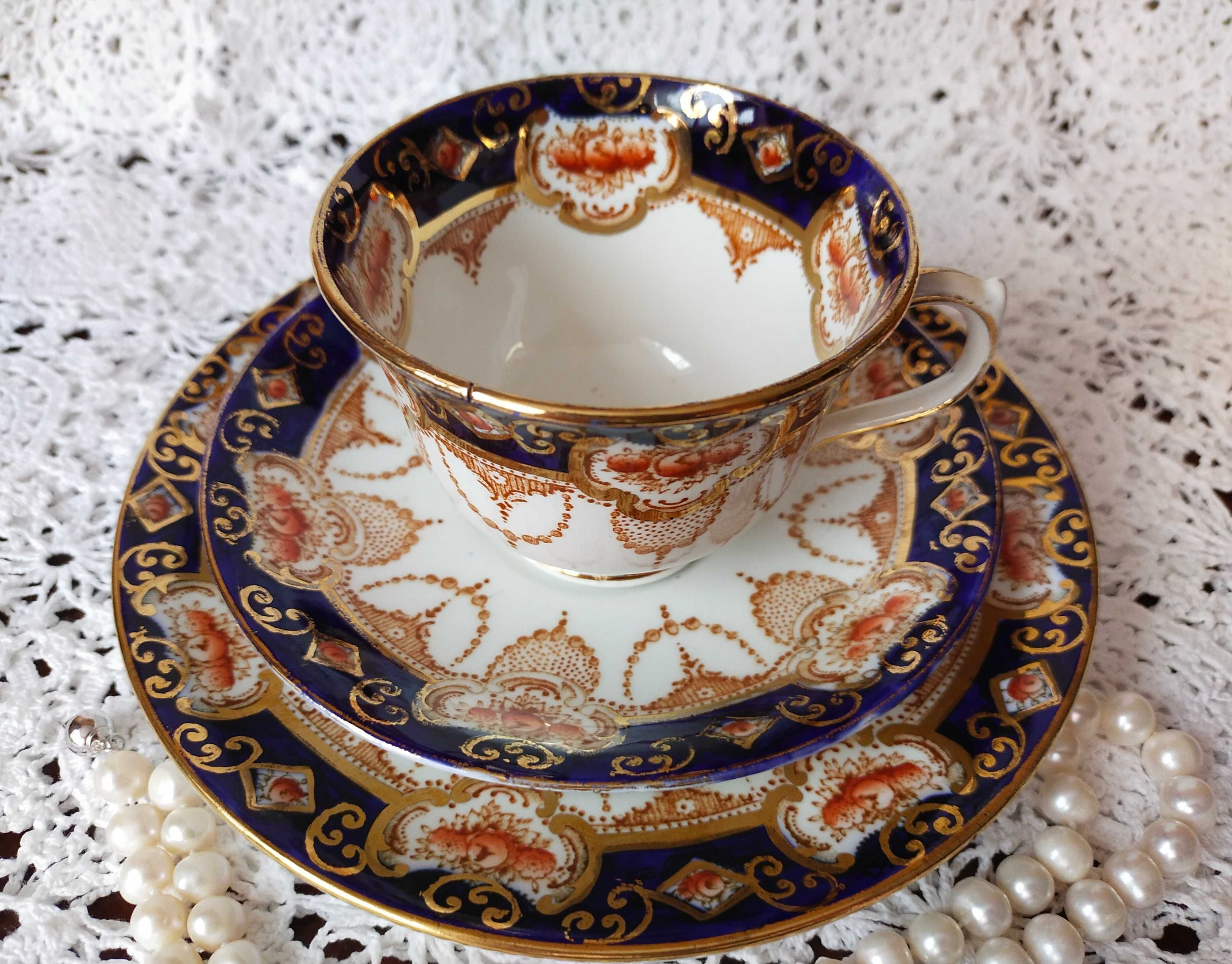 *Antyk Rzadki Royal Albert Kobalt Imari Angielska Porcelana Filiżanka