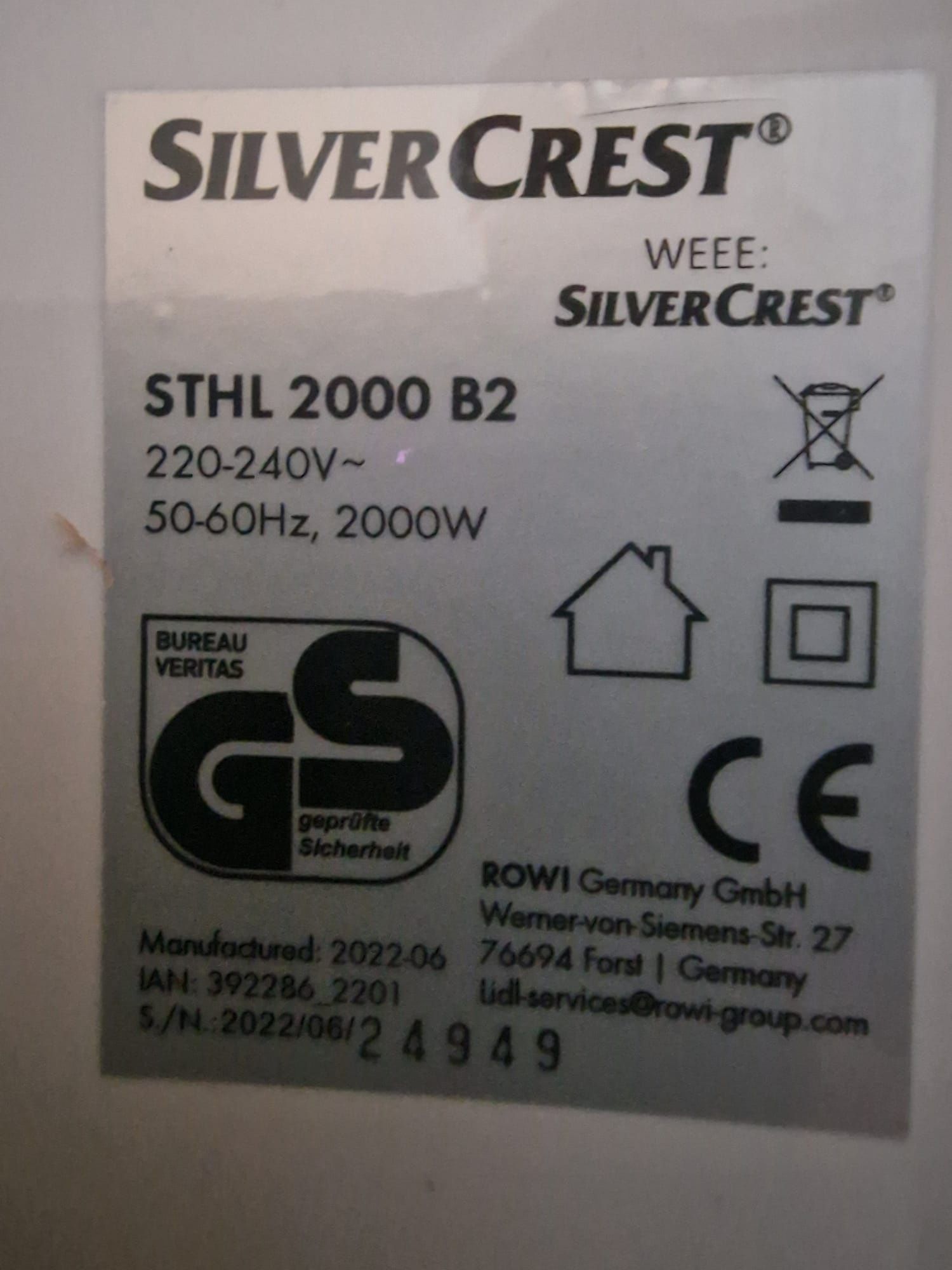 Ceram. termowentylator kolumnowy Silvercrest STHL 2000 B2 Super Cena