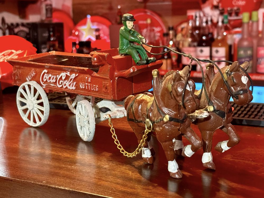 Carroça coca-cola em ferro fundido vintage