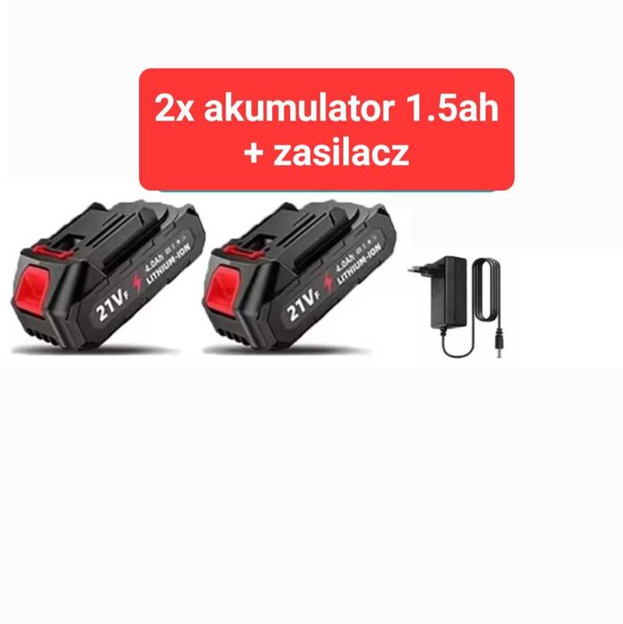 Dwie sztuki bateria 1.5Ah plus zasilacz pseudo Makita 18V