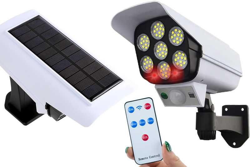 Atrapa KAMERY ZEWNĘTRZNEJ IR z lampą LED z czujnikiem ruchu zmierzchu.