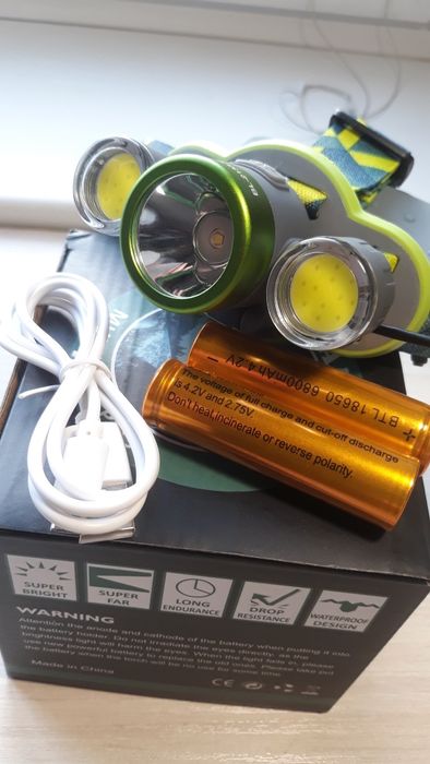 Фонарь налобный на аккумах 18650