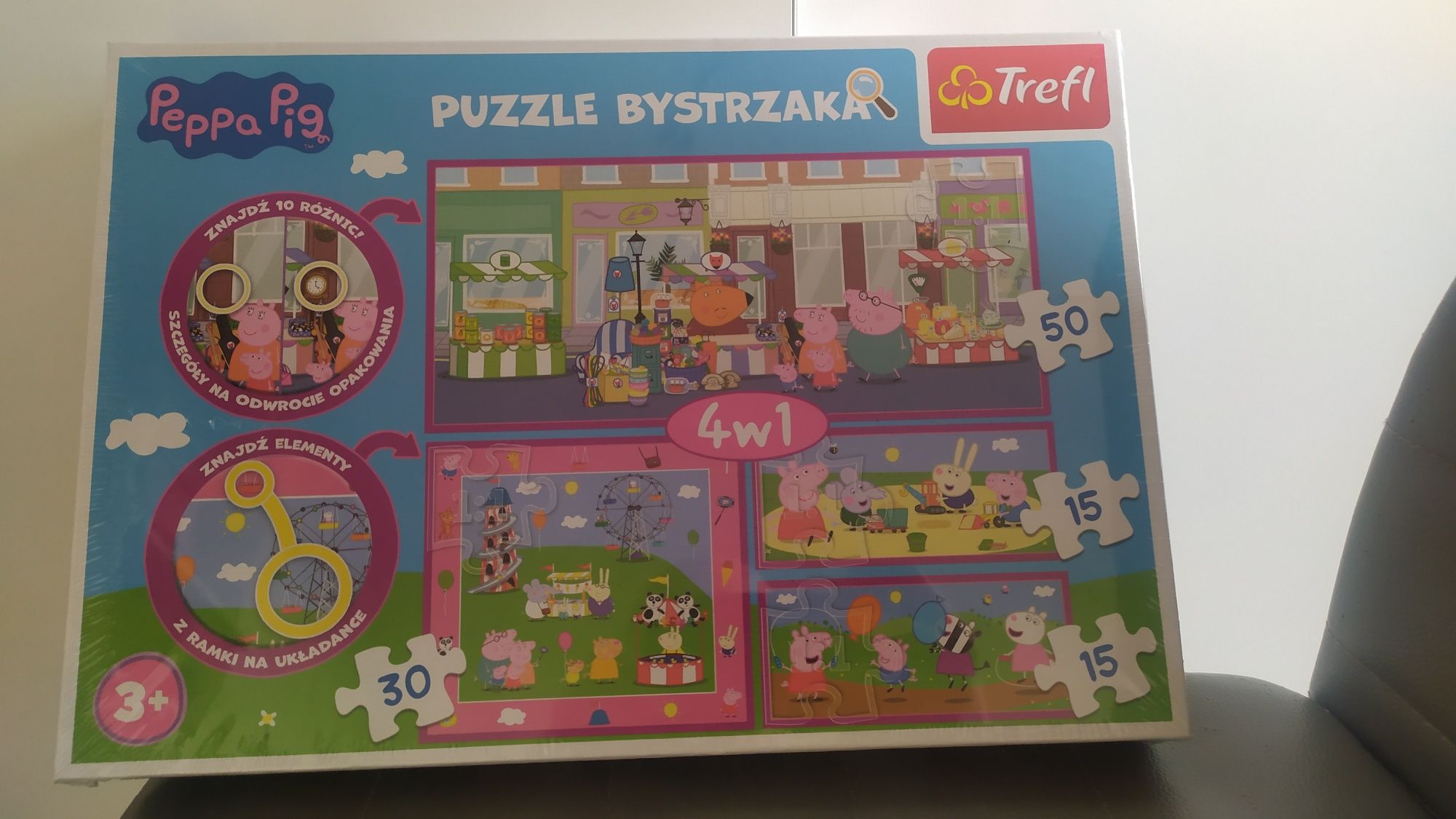 Puzzle bystrzak Peppa pig trefl 4w1 nowe