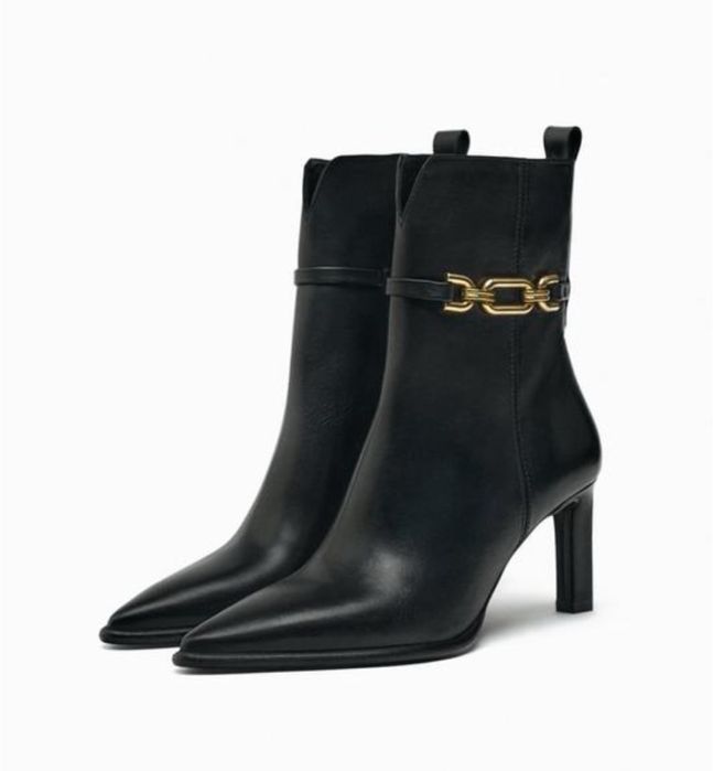 Шкіряні ботінки zara,ботильйони