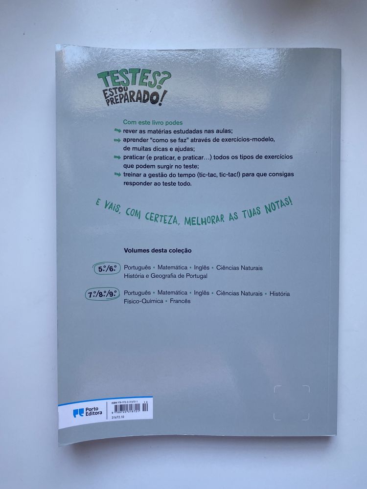 Manual "Testes? Estou preparado! Físico Química 9" Porto Editora