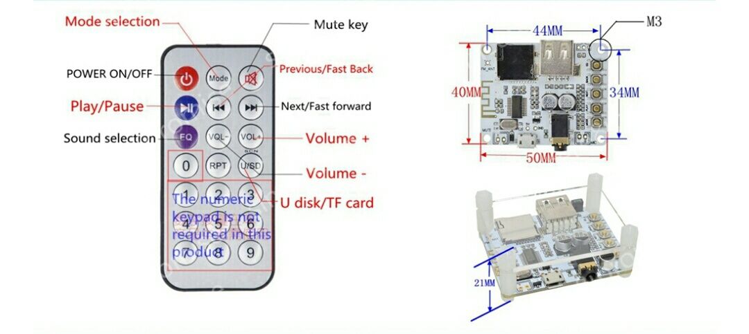 Bluetooth плата аудиоресивера с USB TF слот.беспроводной стерео модуль