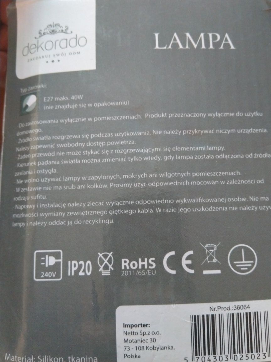 Lampa wizajnerska decorado wisząca