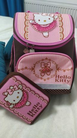 Рюкзак шкільний ортопедичний каркасний Кайт / Kite + пенал Hello Kitty