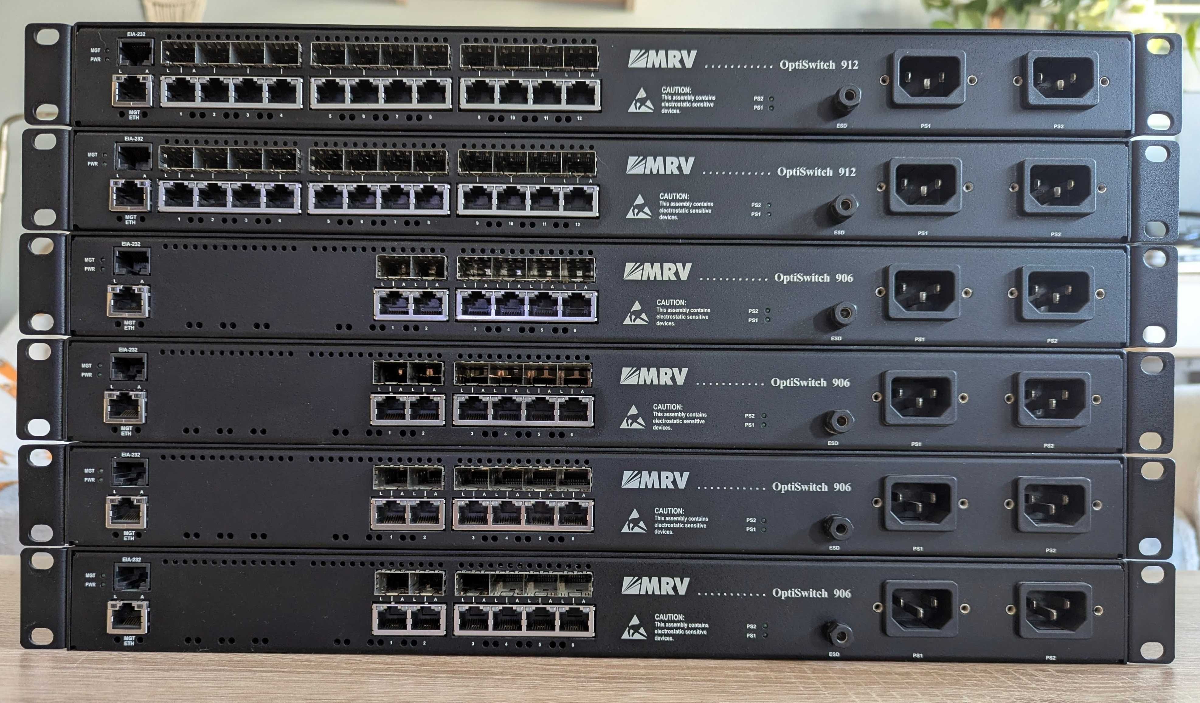 Switch MRV OptiSwitch SFP 906 912 OS910-M OS9048FX-4Gc