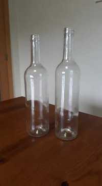 garrafas 1L e 75cl vazias vidro incolor novas de tampa ou rolha