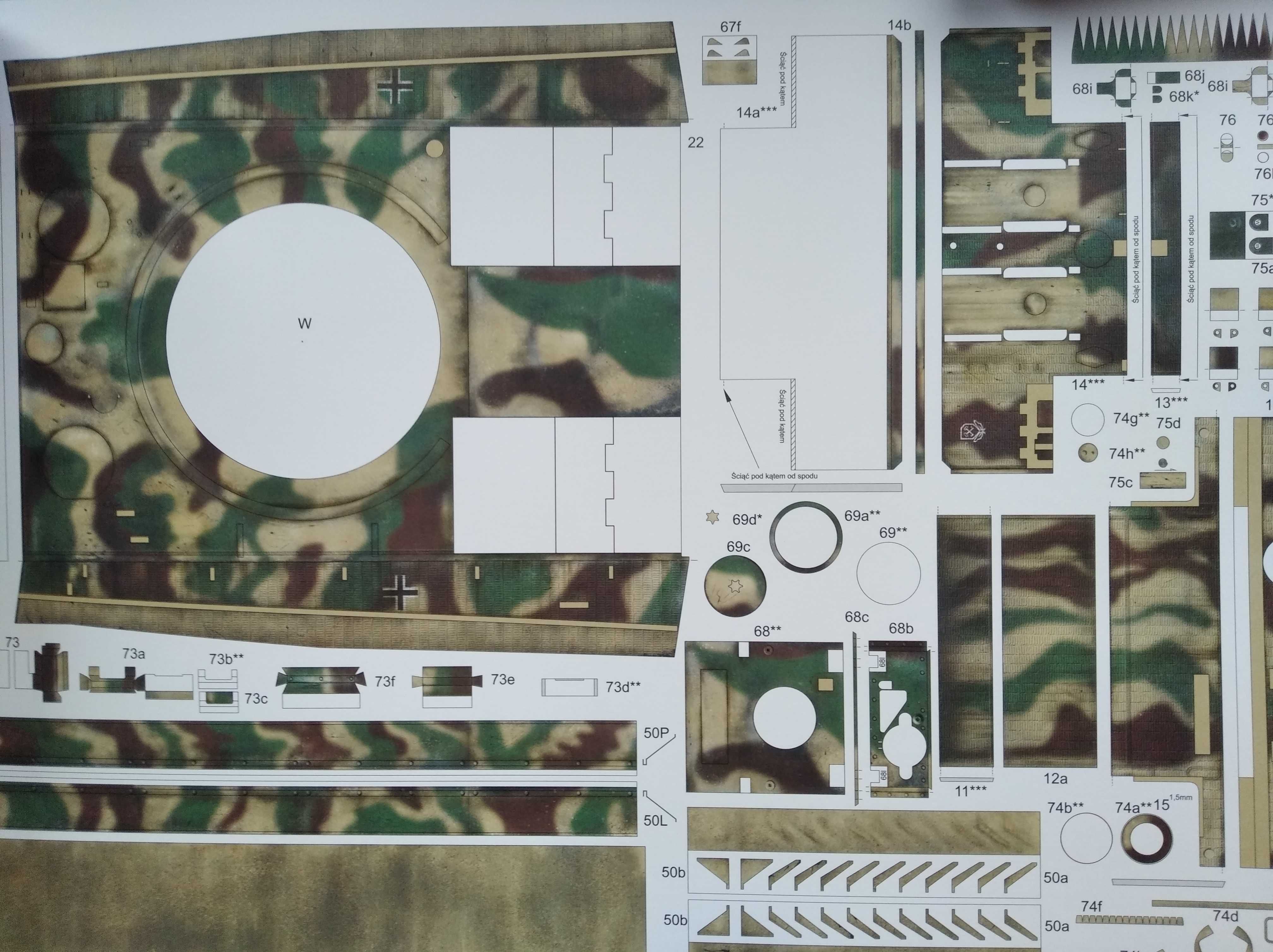 Model kartonowy niemiecki czołg Tiger I Ausf. E, Angraf 177, 1:25