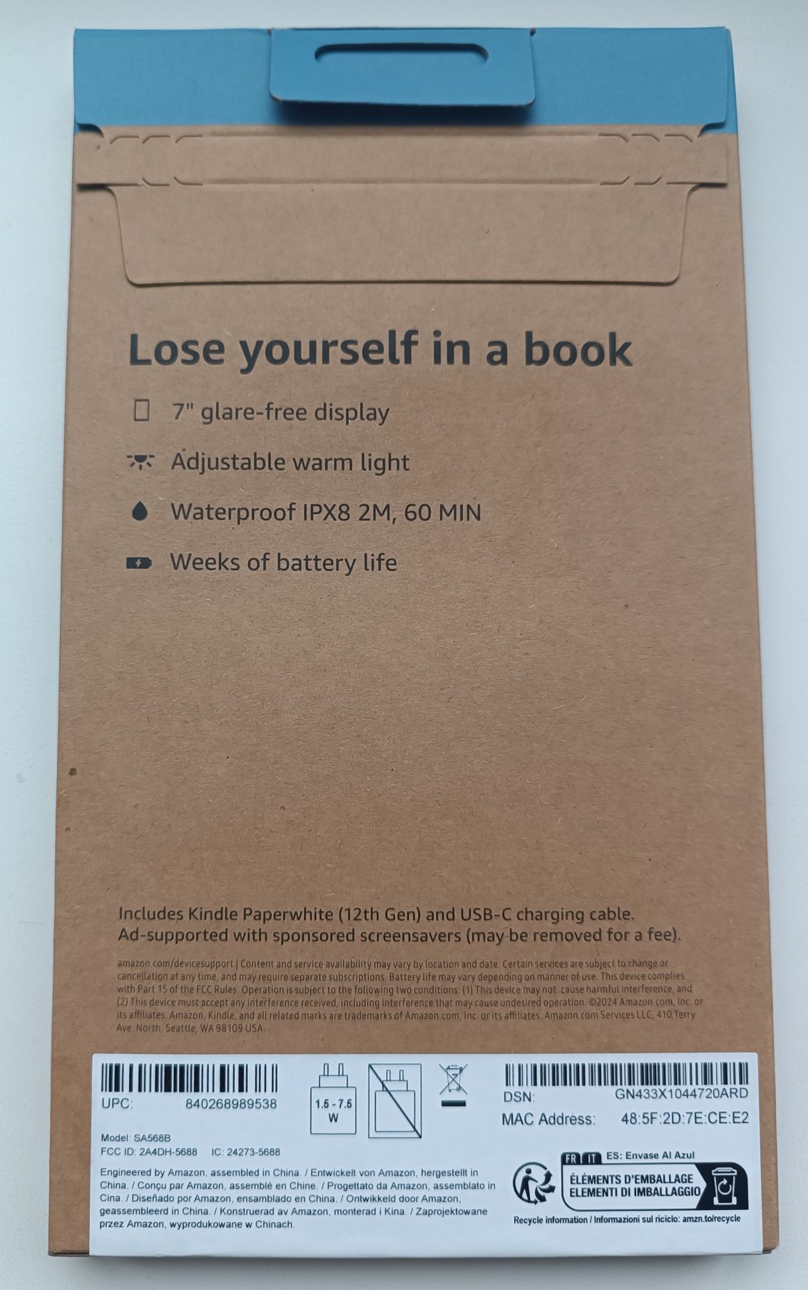 Электронная книга Amazon Kindle paperwhite 12 ONLINE