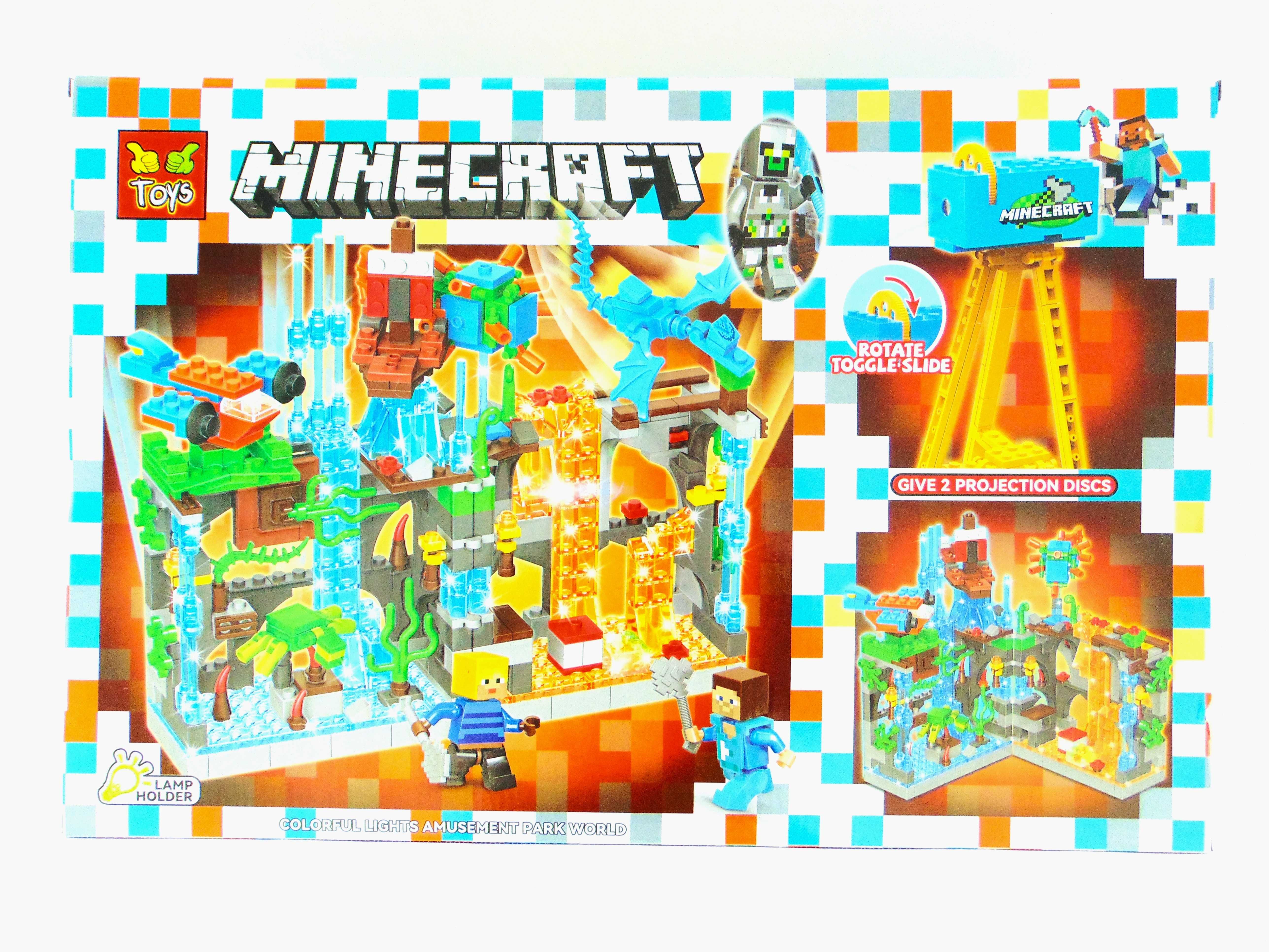 Klocki Minecraft my world 621el. ruchome elementy, klocki LED, figurki