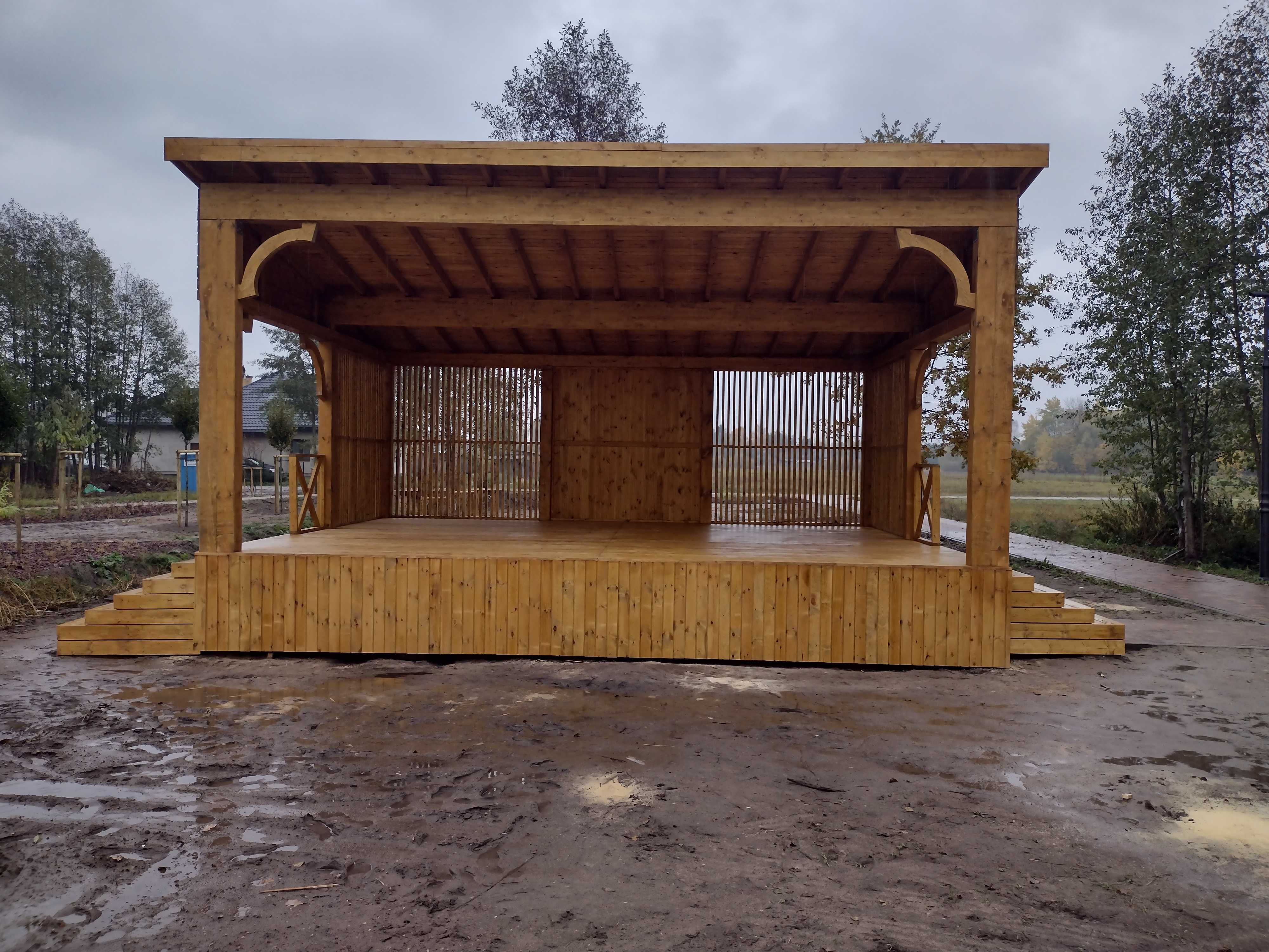 scena drewniana altany wiaty zadaszenia producent