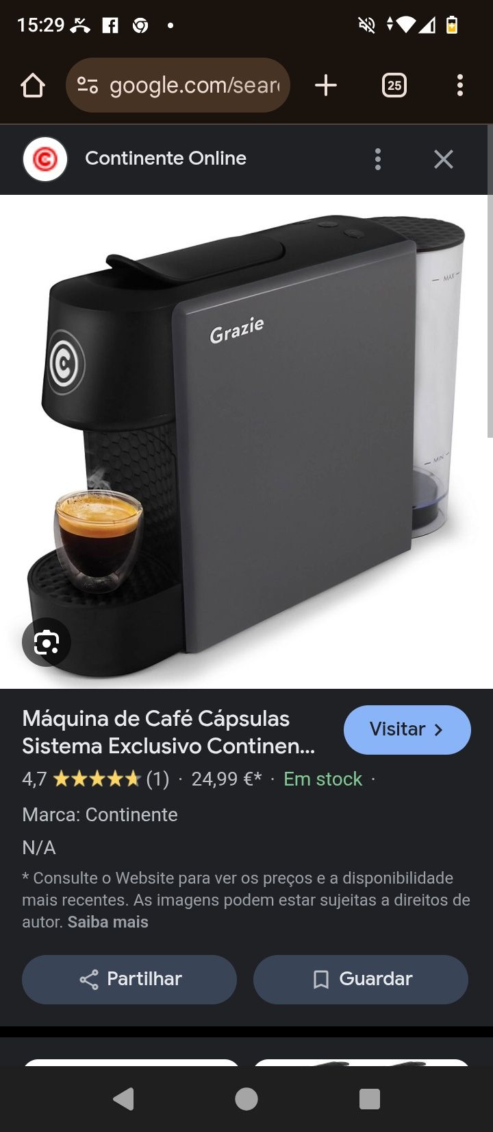 Máquina cafe continente com oferta de capsulas