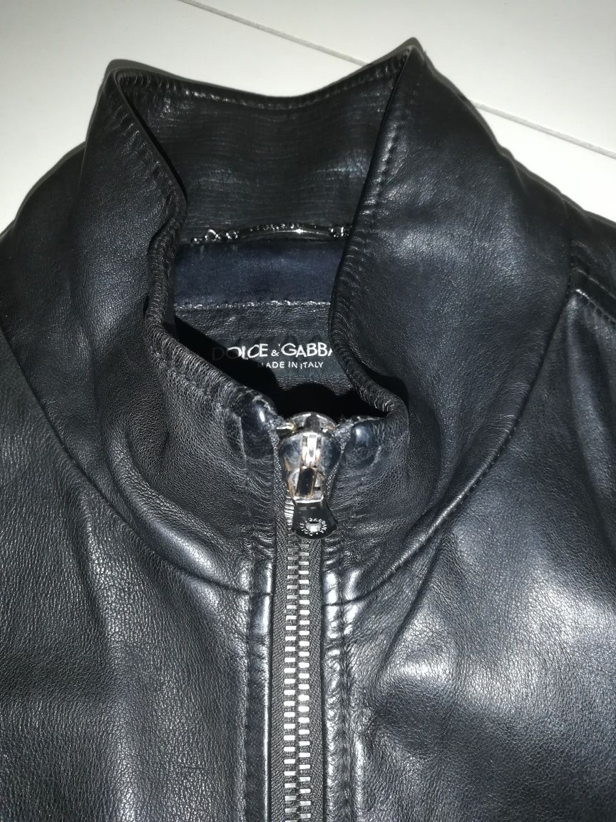 Blusão de cabedal preto Dolce & Gabbana - original