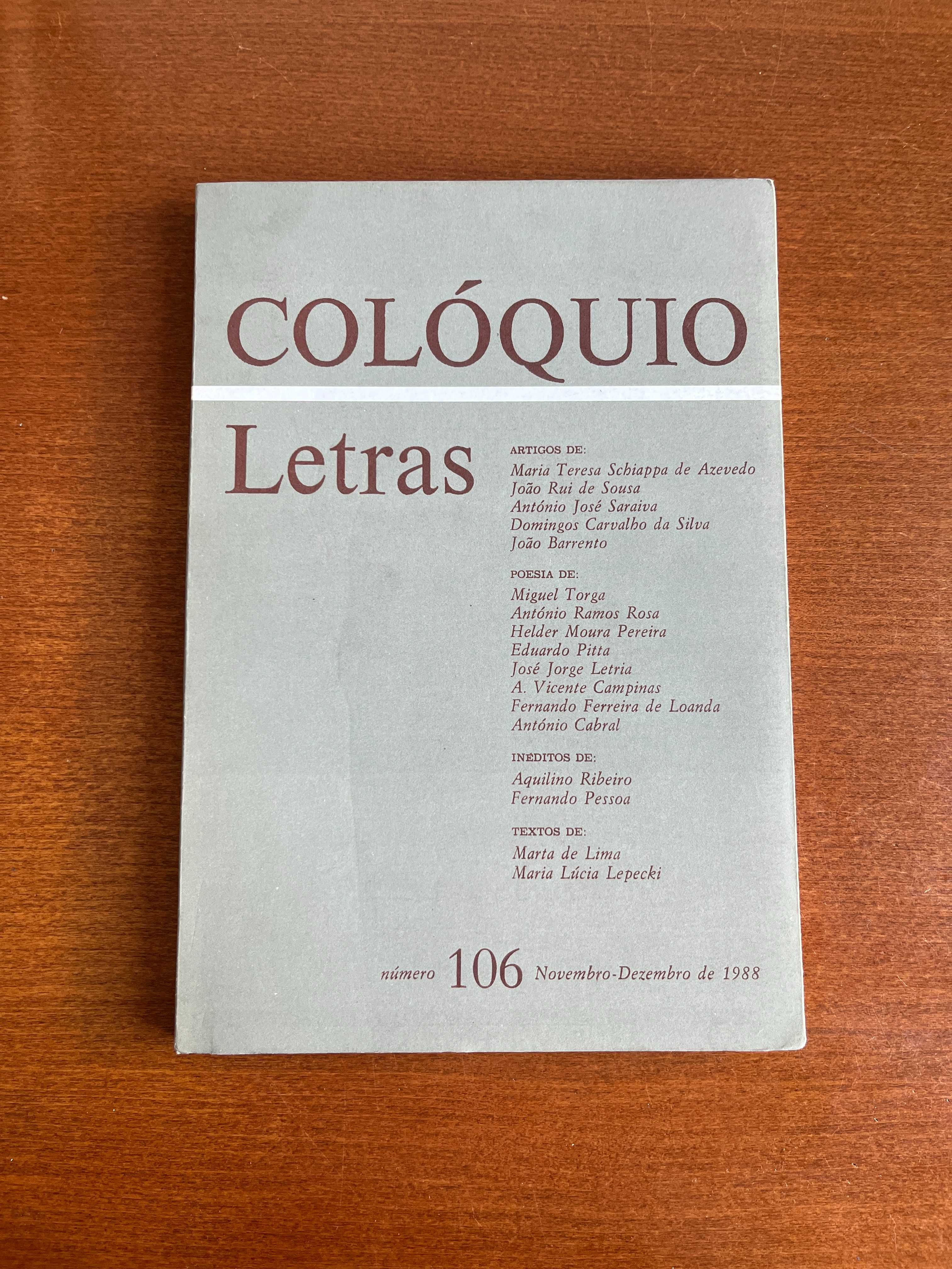 Revista COLÓQUIO Letras - Nº 106 de 1988