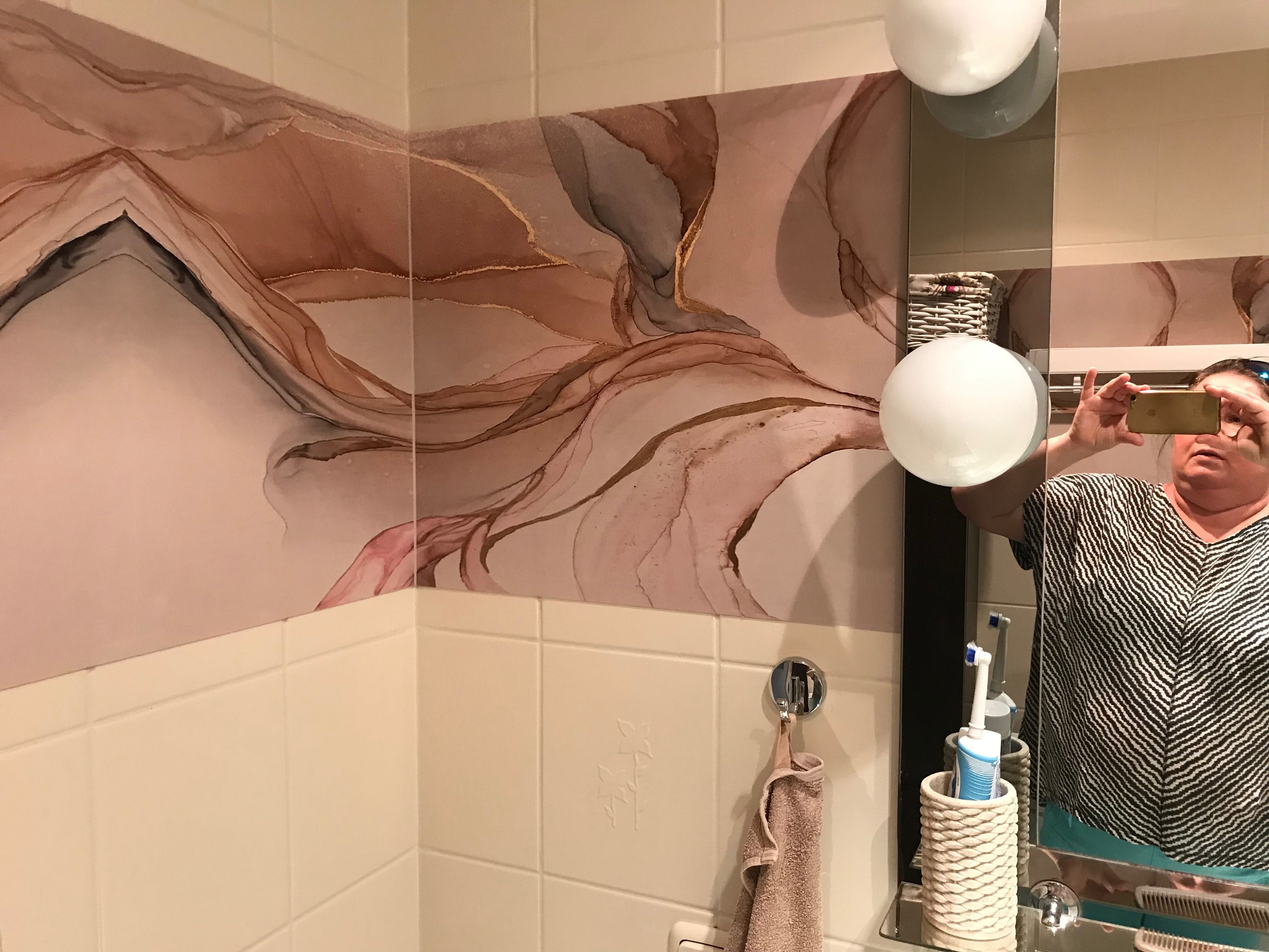 Panel ścienny 100x50 PCV 7 sztuk do łazienki i Farba do kafelek GRATIS