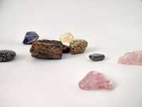 Minerały Kamienie Naturalne Bryły Cytryn Kwarc Turmalin Jaspis Hematyt