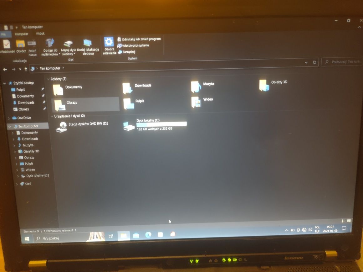Lenovo T61 4gb 240gb dysk