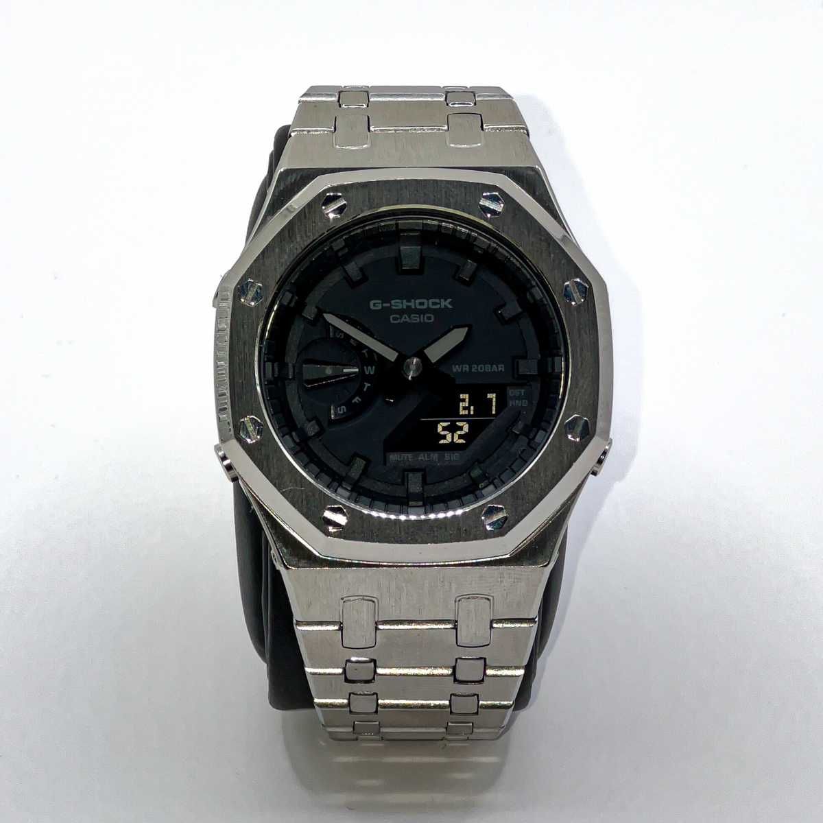 Spersonalizowany Casioak Stalowy Casio G-SHOCK Czarna Tarcza