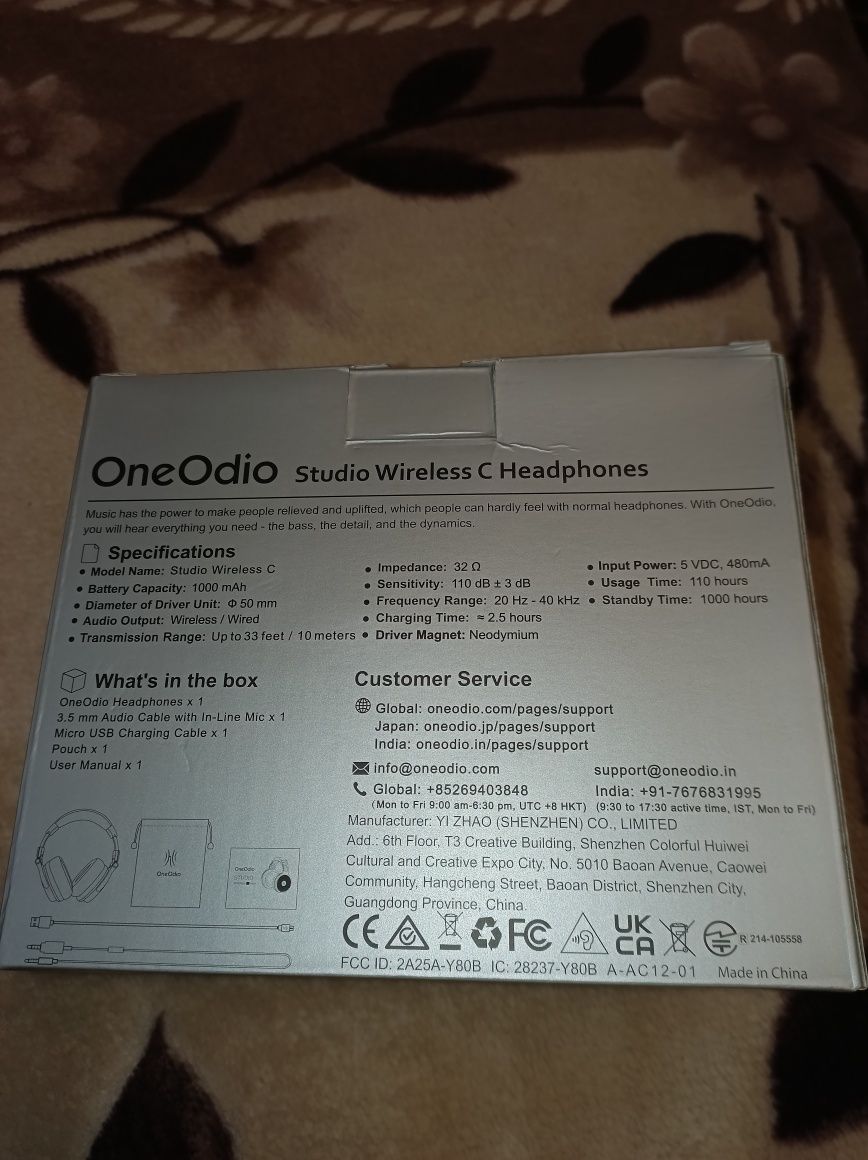Навушники з мікрофоном OneOdio Studio Wireless Pro C Black