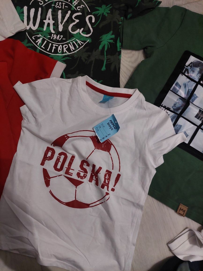 110/116 paka podkoszulek t shirt  dla chłopca h&m