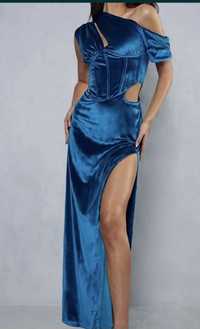 Сукня  довга плаття корсетне велюрове Misspap