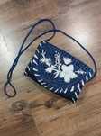 Mała torebka na ramię pleciona słomkowa boho hippie bag floral kwiaty