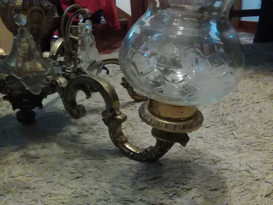 Candeeiro latão 6 braços