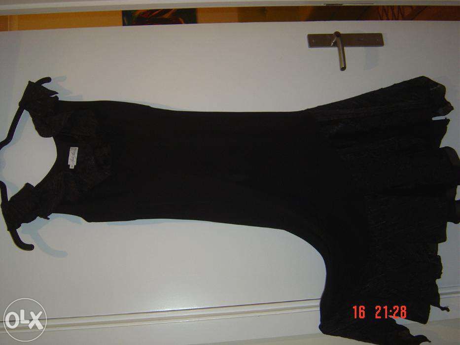 Vestido toilette com alças preto Tº S